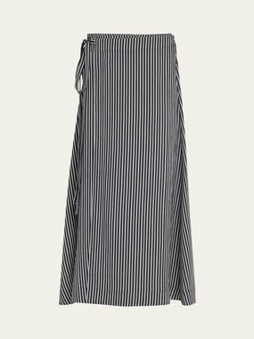 Proenza Schouler White Label Georgie Striped Wrap Midi Skirt